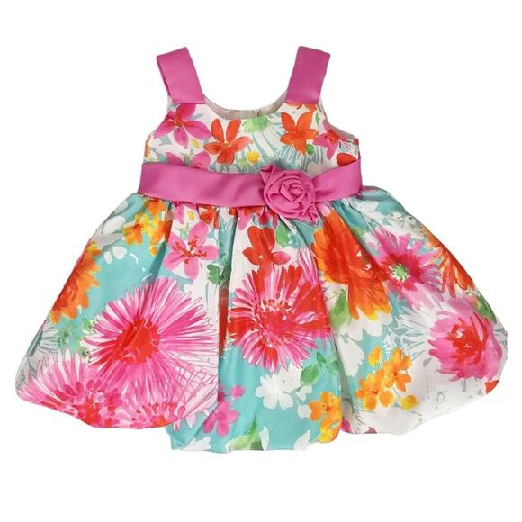 Jessica Ann Infant Semi Formal Floral Dress with Diaper Cover - Picture 2 of 9
